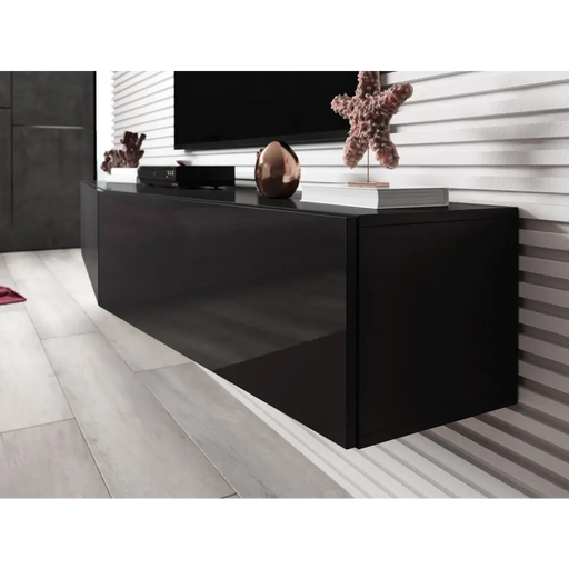 Cama Living room cabinet set VIGO SLANT 7 black/black gloss - Modern wall unitsMES-NOW<<<Wall UnitsMES<<<ActionPL