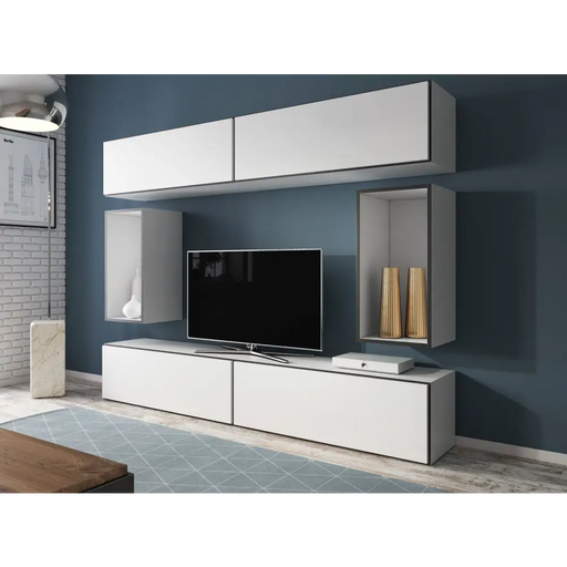 Cama living room furniture set ROCO 1 (4xRO1 + 2xRO4) white/black/white - Modern wall unitsMES-NOW<<<Wall