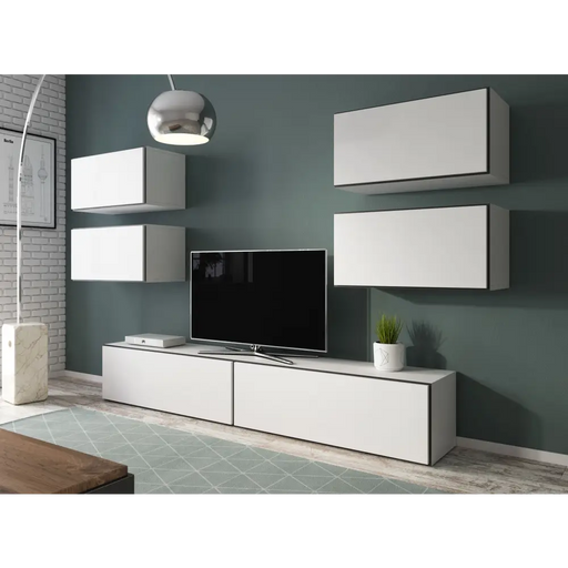 Cama living room furniture set ROCO 2 (2xRO1 + 4xRO3) white/black/white - Modern wall unitsMES-NOW<<<Wall
