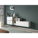Cama living room furniture set ROCO 9 (RO1 + RO3 + 2xRO6 + 2xRO5) white/black/white - Modern wall unitsMES-NOW<<<Wall