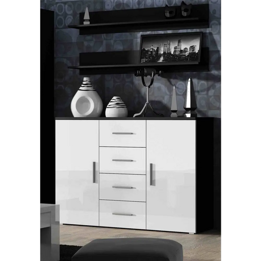 Cama living room sideboard UNI black/white gloss - Chests of drawers made of furniture