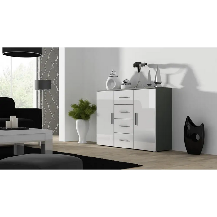 Cama living room sideboard UNI grey/white gloss - Chests of drawers made of furniture