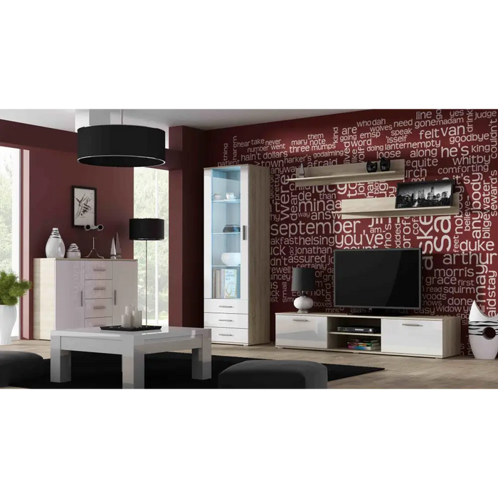 Cama living room sideboard UNI sonoma oak/white gloss - Chests of drawers made of furniture