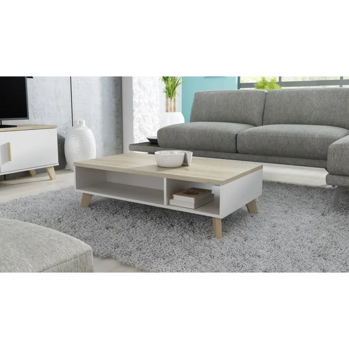 Cama LOTTA 110 coffe table white/sonoma oak - Wooden benches and tablesLIS-DRE<<<Benches and tablesLIS<<<ActionPL
