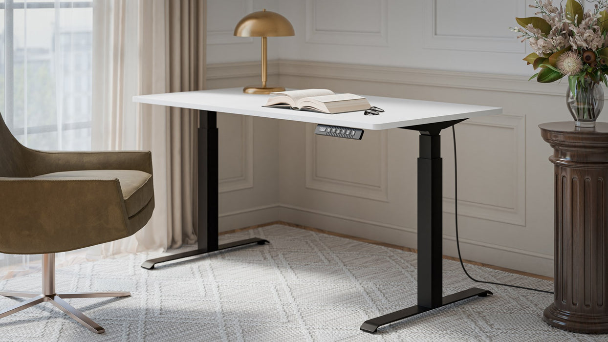 Desk with electric height adjustment MOON LONG 150x80x72-120 black/white