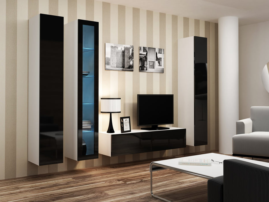 Cama Glass-case VIGO '180' 180/40/30 white/black gloss