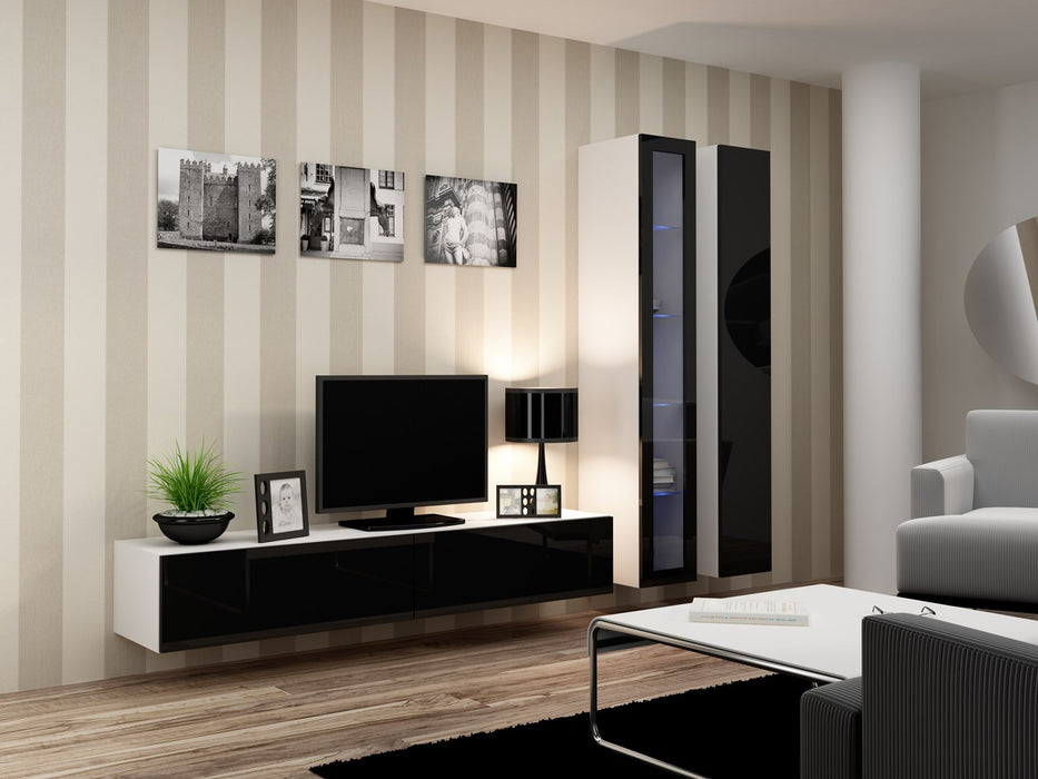 Cama Glass-case VIGO '180' 180/40/30 white/black gloss