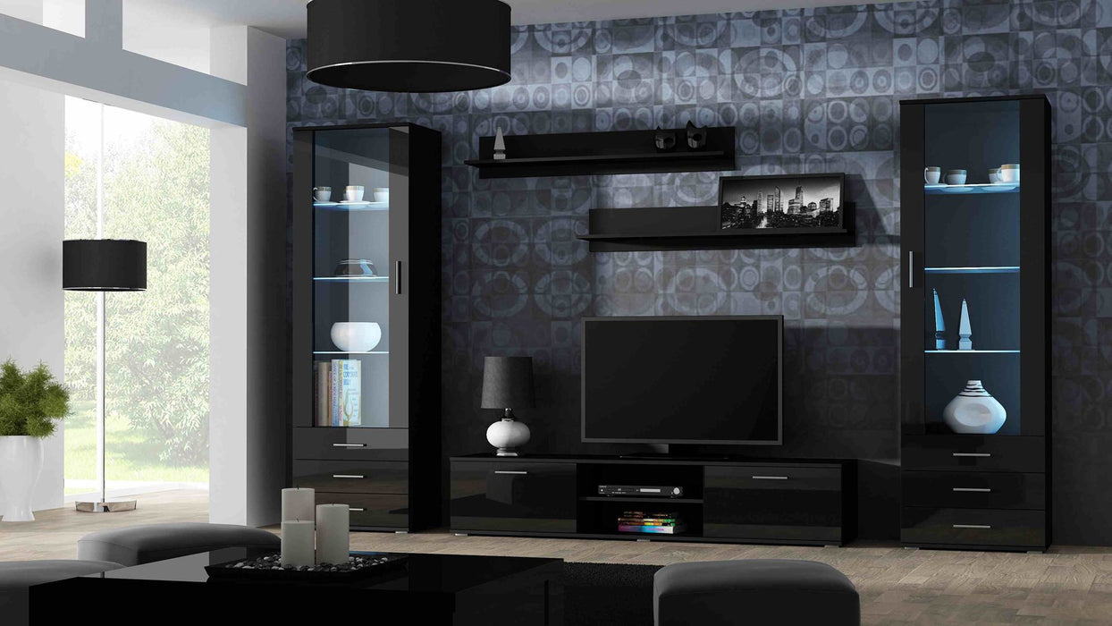 Cama display cabinet SOHO S1 black/black gloss