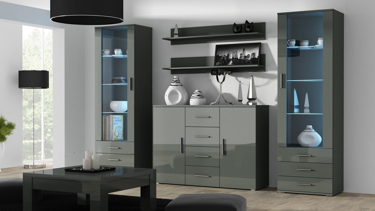 Cama display cabinet SOHO S1 grey/grey gloss