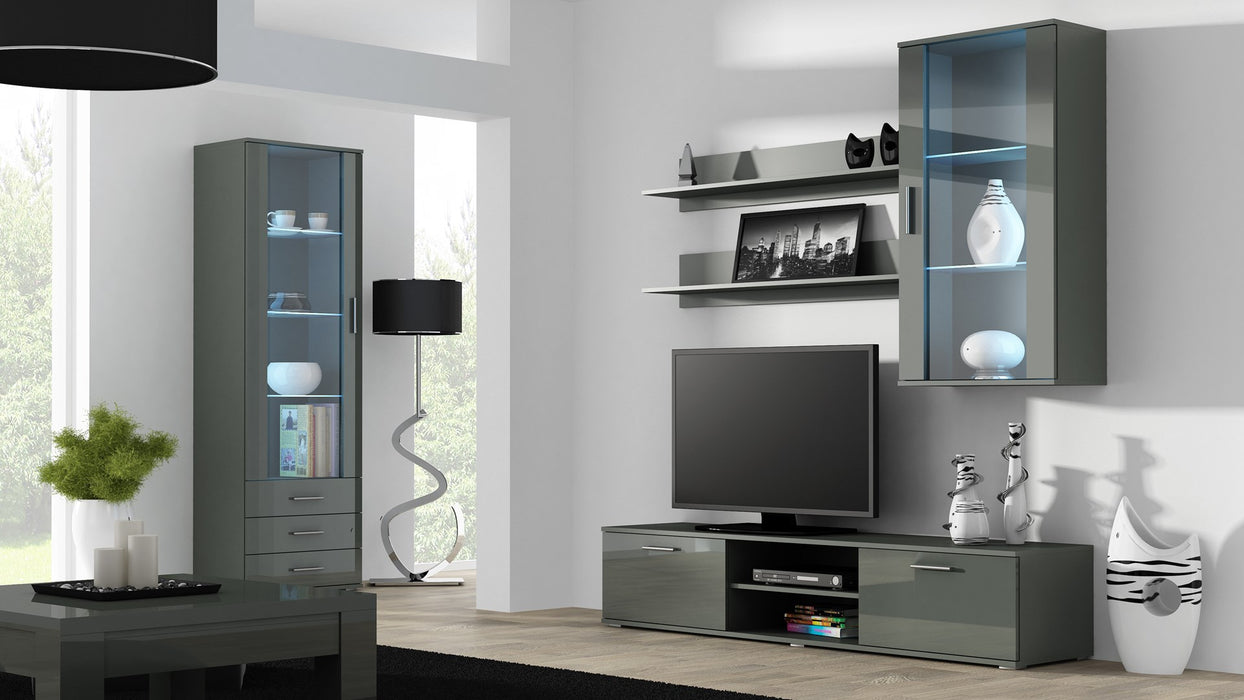 Cama display cabinet SOHO S1 grey/grey gloss