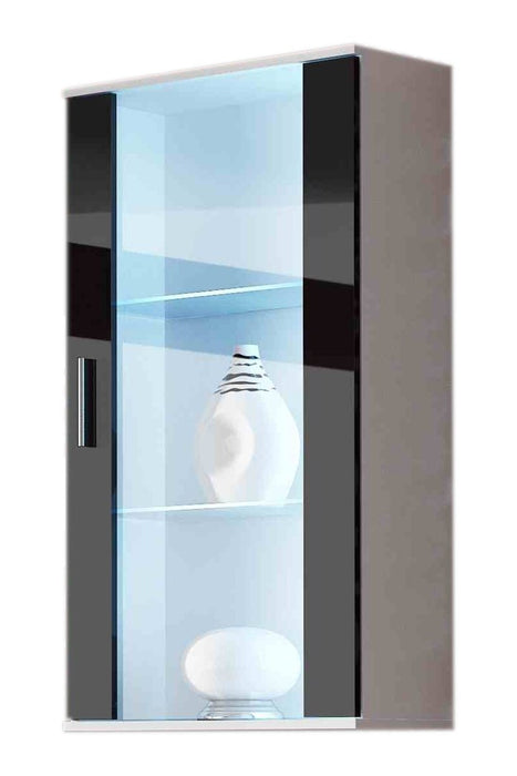 Cama hanging display cabinet SOHO white/black gloss
