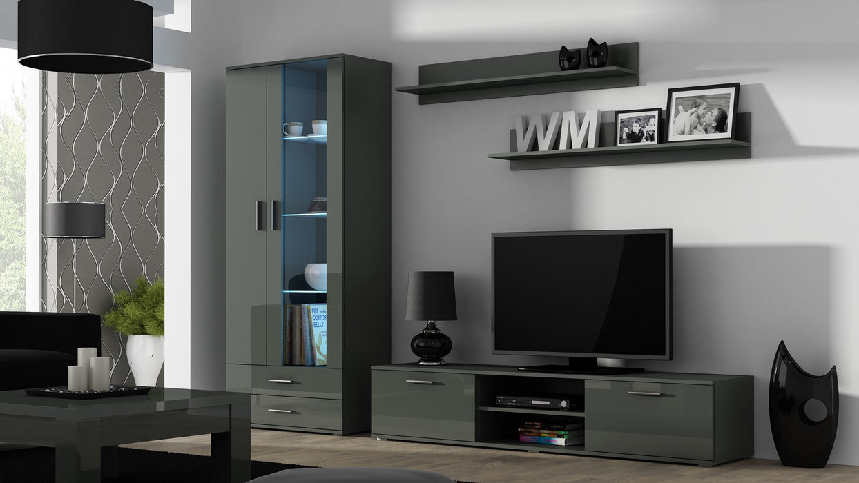 Cama display cabinet SOHO S6 2D2S grey/grey gloss