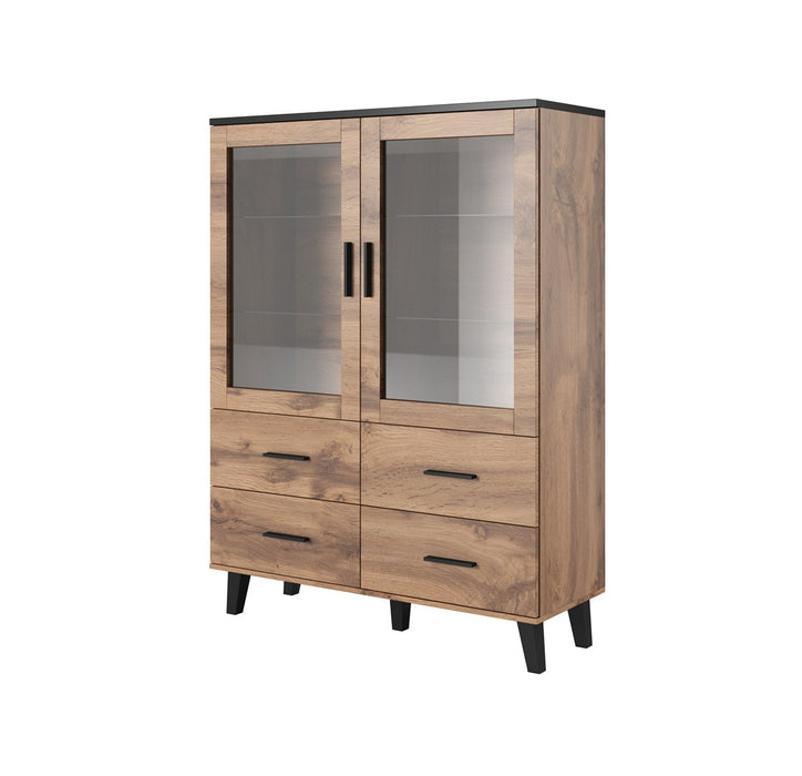 Cama display cabinet LOTTA 2D4D wotan oak + mat black