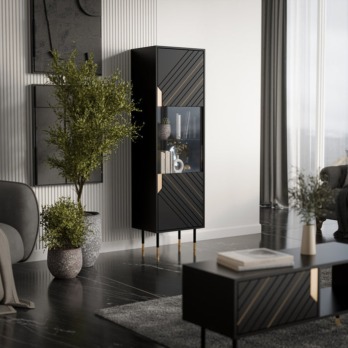Cama MOUNTAIN display cabinet 54x40x180 black + gold
