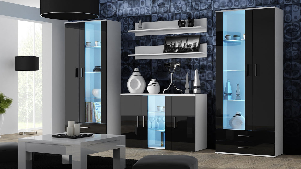 Cama sideboard 120 cm SOHO S7 white/black gloss