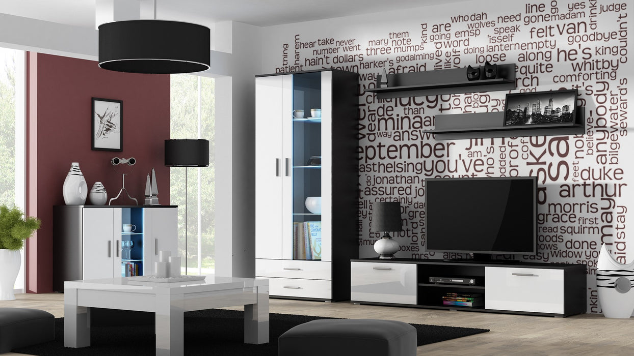 Cama sideboard 120 cm SOHO S7 black/white gloss