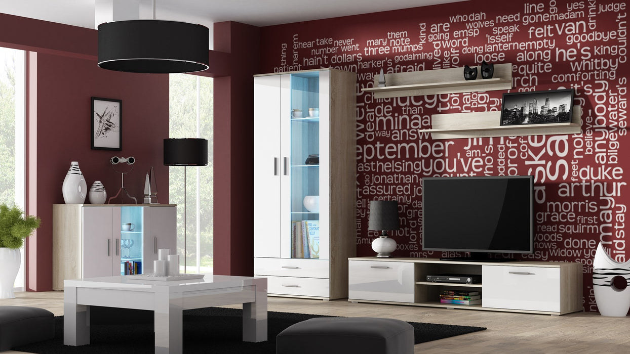Cama sideboard 120 cm SOHO S7 sonoma oak/white gloss