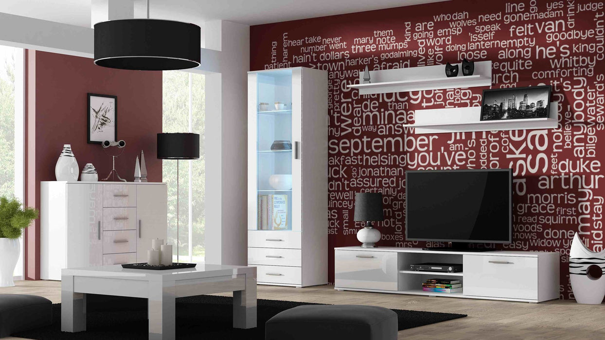 Cama living room sideboard UNI WHITE white/white gloss