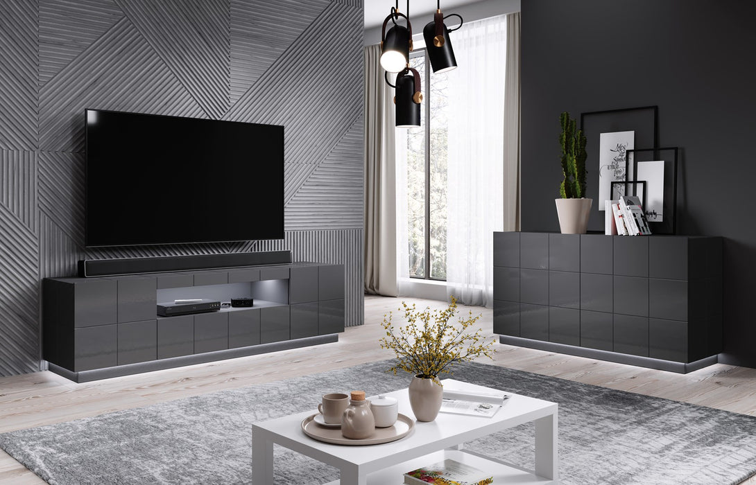 Cama sideboard 2D REJA graphite grey gloss/graphite grey gloss