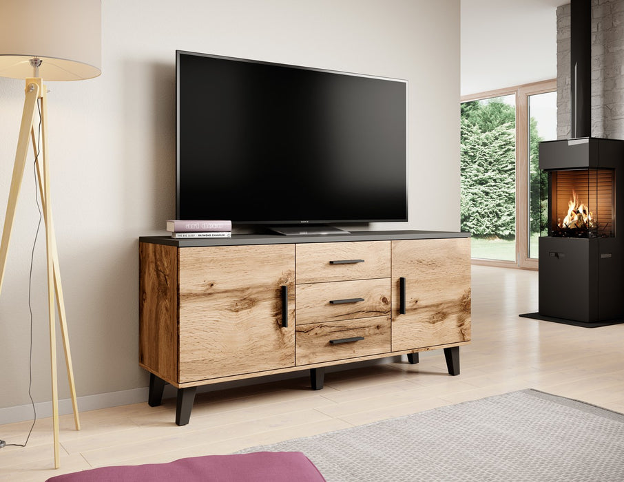 Cama sideboard LOTTA 150 2D3S wotan oak + mat black