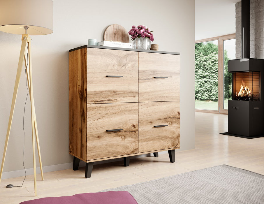 Cama sideboard LOTTA 110 4D wotan oak + mat black