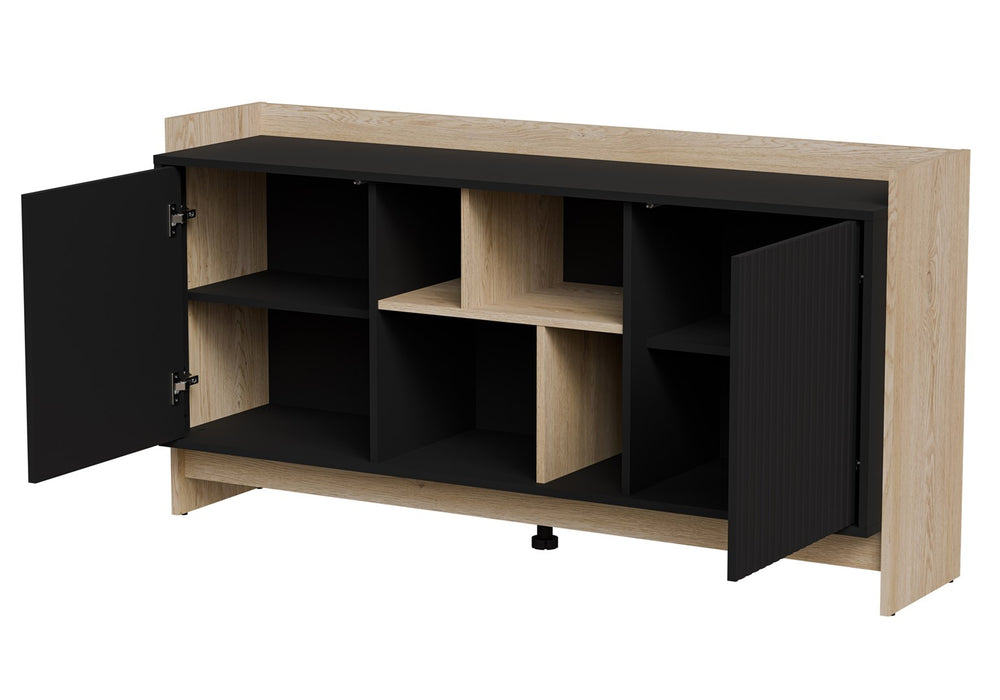 Cama PORTO 2D chest of drawers 150x38x77 oak/black