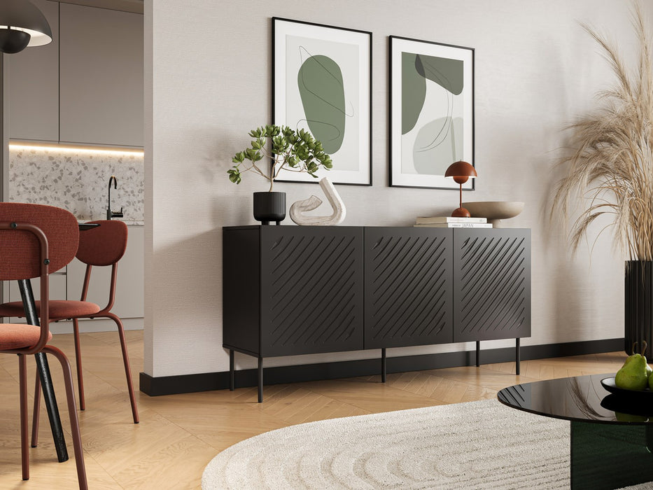SIENA chest of drawers 150.5x40x75 matte black