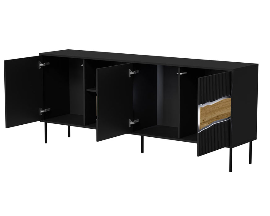 Cama INSERTO 3D1W chest of drawers 190x40x80 black + LED