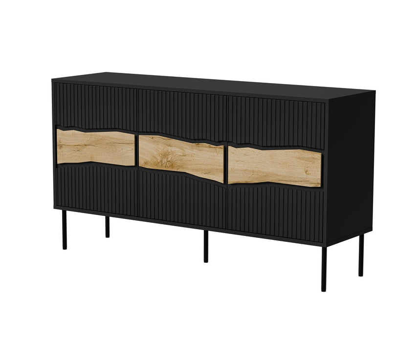 Cama INSERTO 3D chest of drawers 143.5x40x80 black + LED