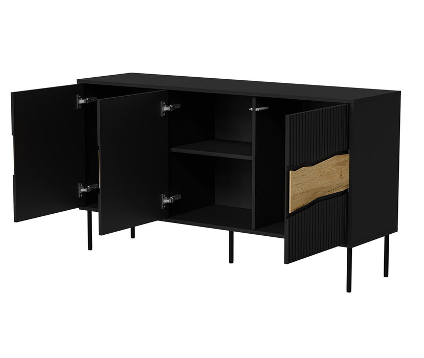 Cama INSERTO 3D chest of drawers 143.5x40x80 black + LED