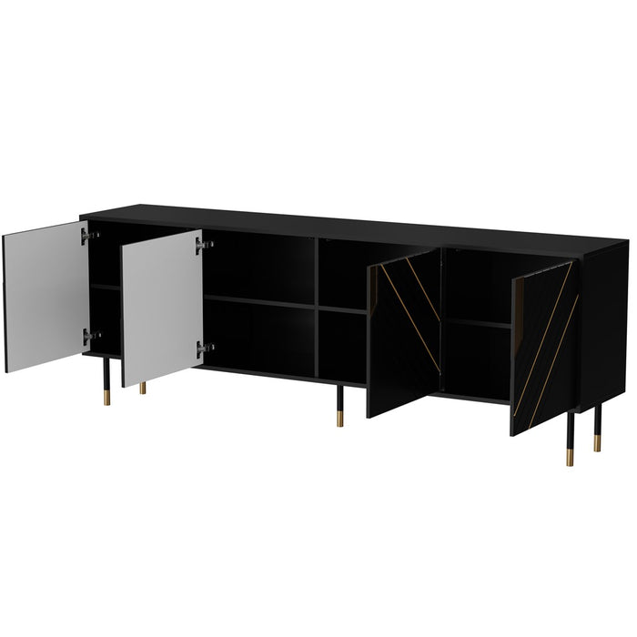 Cama 4D MOUNTAIN chest of drawers 204x40x72 black + gold
