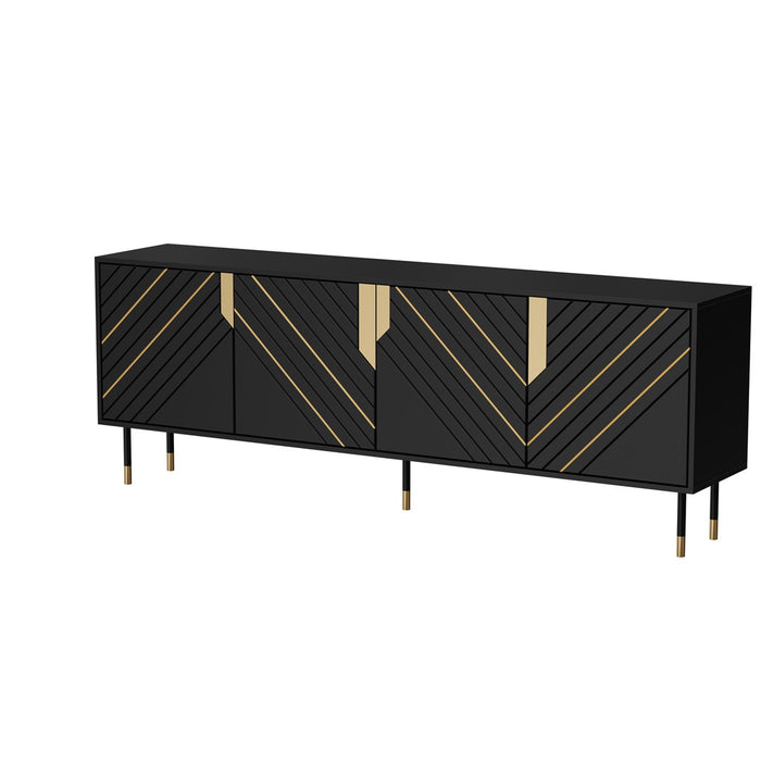 Cama 4D MOUNTAIN chest of drawers 204x40x72 black + gold