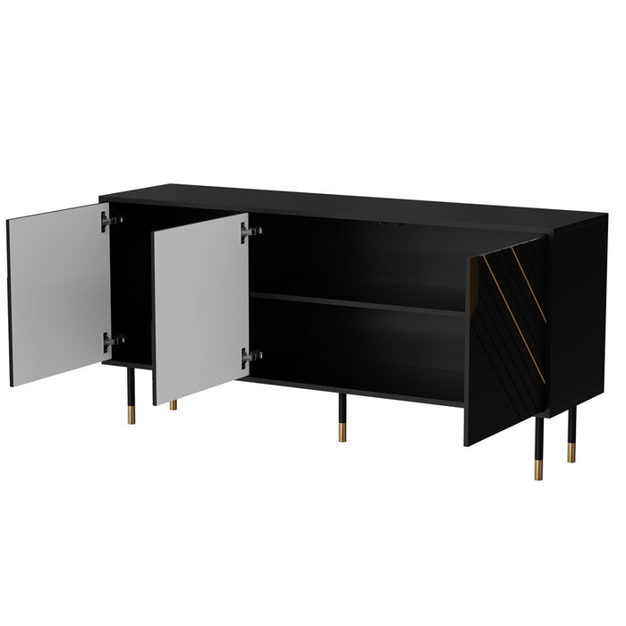 Cama 3D MOUNTAIN chest of drawers 154x40x72 black + gold