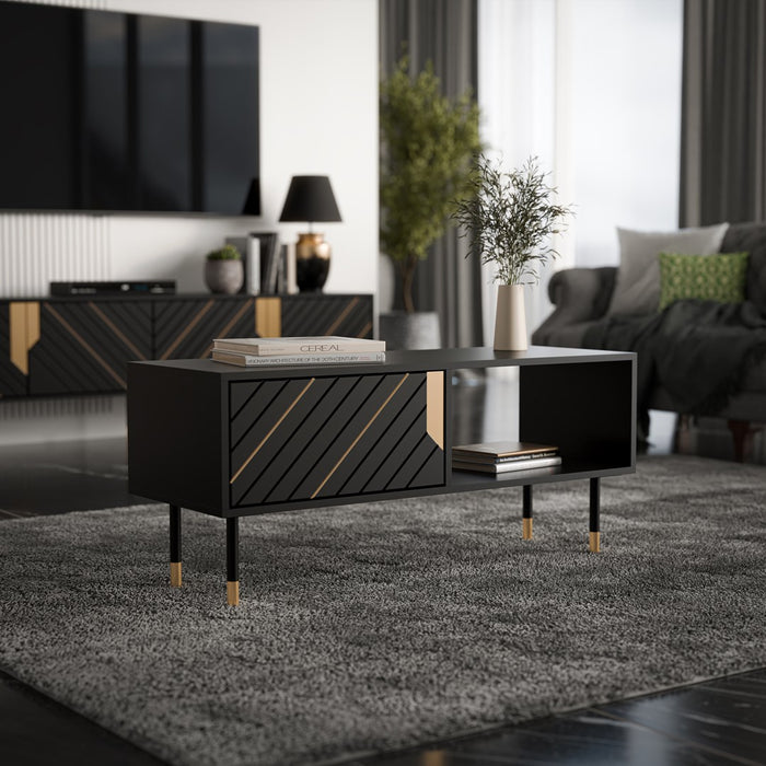 Cama MOUNTAIN bench/table 110x60x46 black + gold