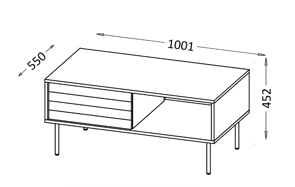 Cama CORTINA Bench/Table 100x55x45 black/walnut
