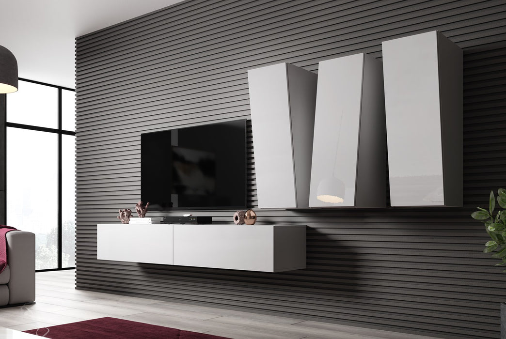 Cama Living room cabinet set VIGO SLANT 1 white/white gloss
