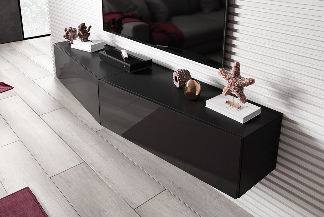 Cama Living room cabinet set VIGO SLANT 2 black/black gloss