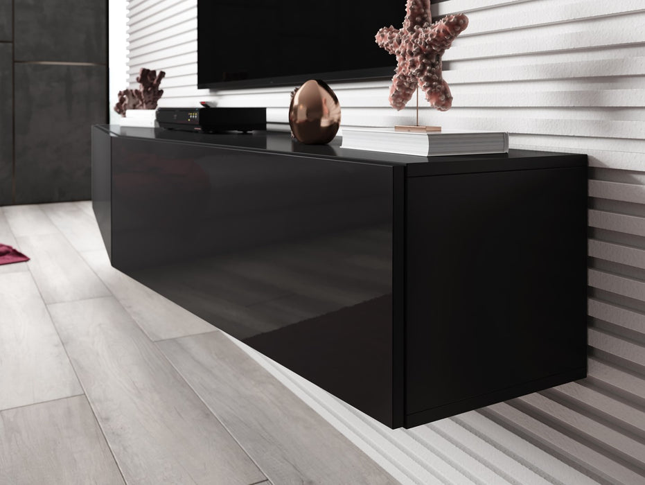 Cama Living room cabinet set VIGO SLANT 7 black/black gloss