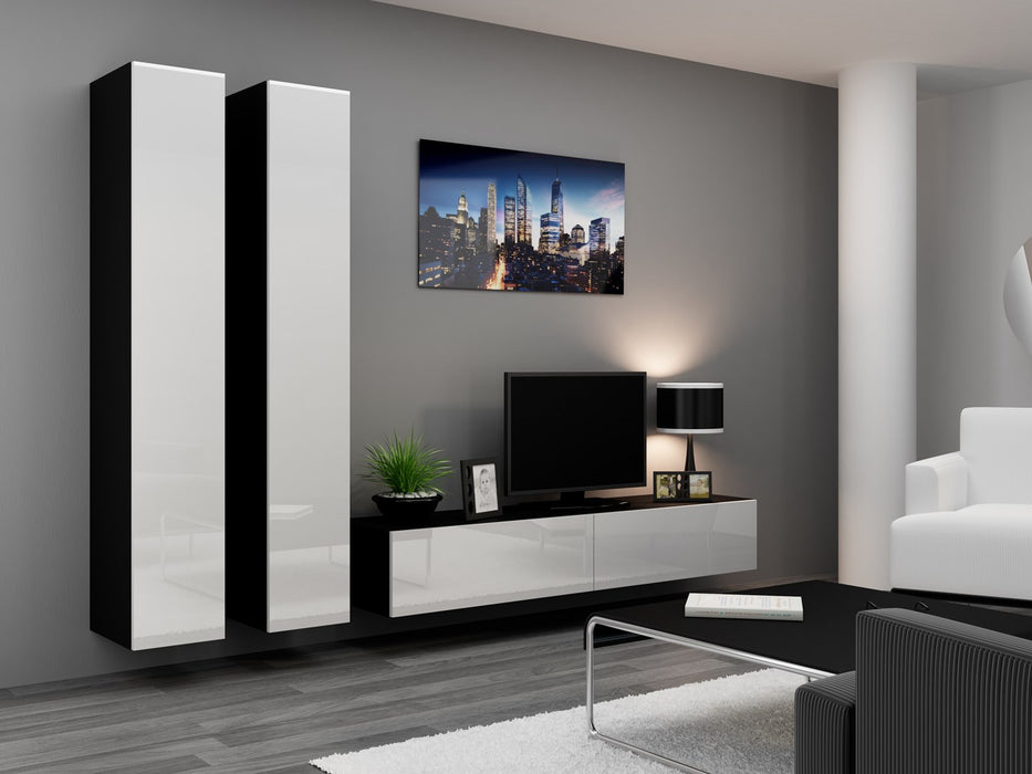 Cama Living room cabinet set VIGO 4 black/white gloss