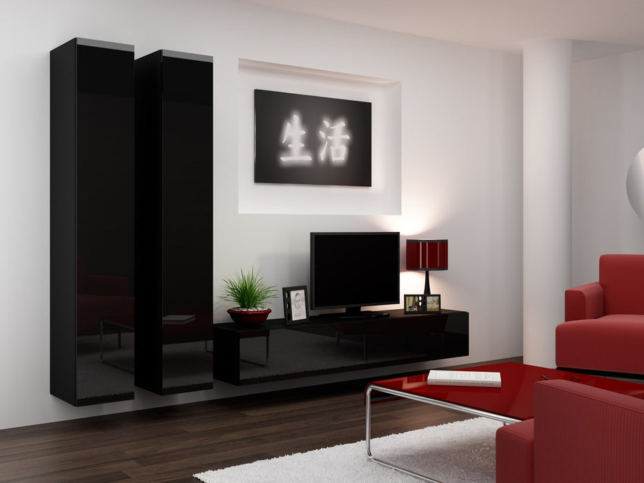 Cama Living room cabinet set VIGO 4 black/black gloss