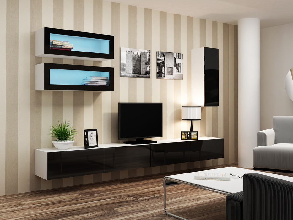 Cama Living room cabinet set VIGO 11 white/black gloss