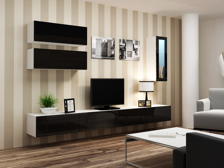 Cama Living room cabinet set VIGO 12 white/black gloss