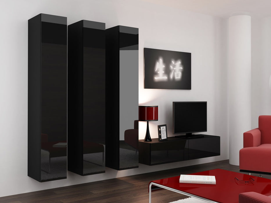 Cama Living room cabinet set VIGO 14 black/black gloss