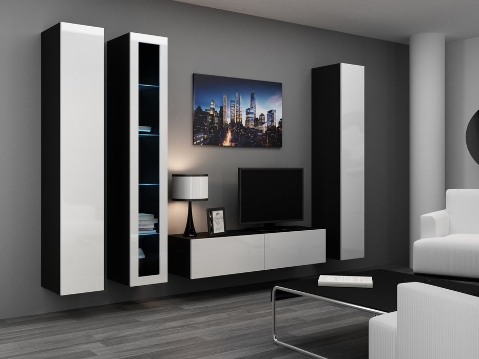 Cama Living room cabinet set VIGO 15 black/white gloss