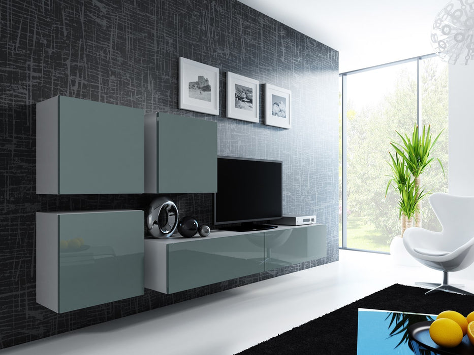 Cama Living room cabinet set VIGO 23 white/grey gloss