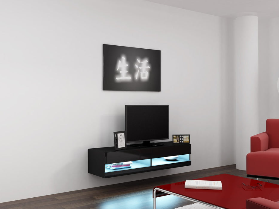 Cama Living room cabinet set VIGO NEW 12 black/black gloss