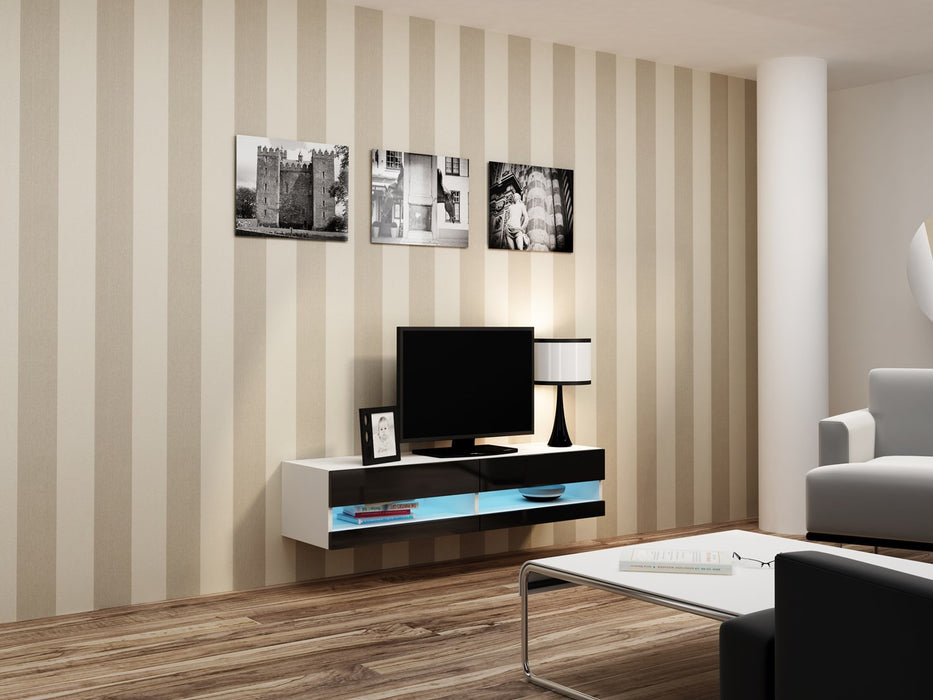 Cama Living room cabinet set VIGO NEW 13 white/black gloss