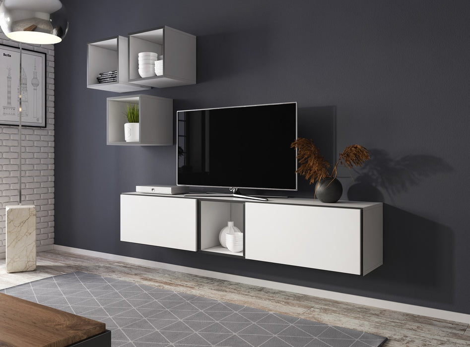 Cama living room furniture set ROCO 8 (2xRO3 + 4xRO6) white/black/white
