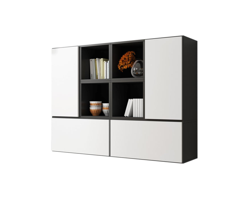Cama living room furniture set ROCO 19 (4xRO3 + 4xRO6) black/black/white