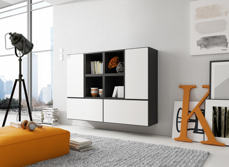 Cama living room furniture set ROCO 19 (4xRO3 + 4xRO6) black/black/white